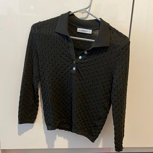 Zara polo knit 3/4 sleeve dark green L